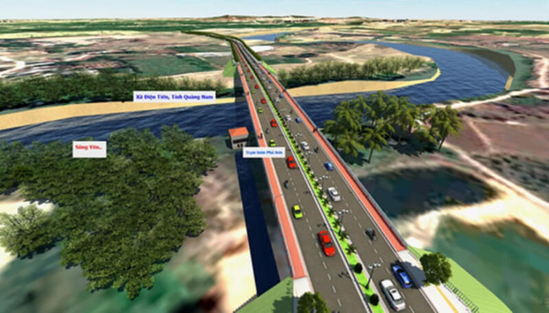 Phối cảnh dự án xây dựng cầu Quảng Đà nối liền giao thông giữa huyện Hòa Vang, TP Đà Nẵng và thị xã Điện Bàn, tỉnh Quảng Nam. 