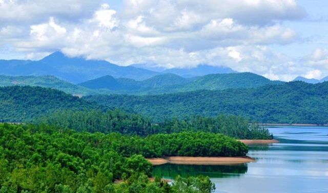 Không gian xanh mát của khu du lịch sinh thái Hồ Phú Ninh (Ảnh: Sưu tầm)